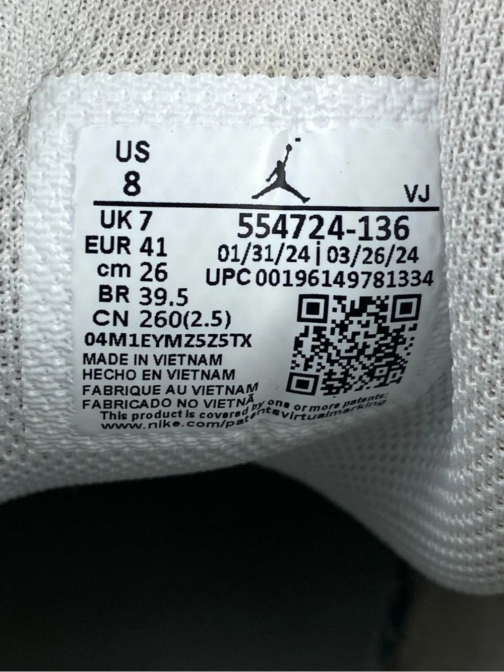 Nike Air Jordan 1 Mid Triple White Men’s Shoes 554724-136 Sneaker Size 8